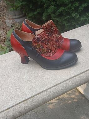 L'Artiste by Spring Step "Photia" Leather Ankle Bootie Sz40(9) French Steampunk